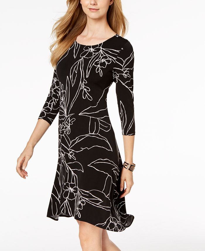 Alfani Printed Aline Dress, Created for Macy's Macy's