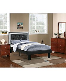 Twin Bed with Faux Leather Frame