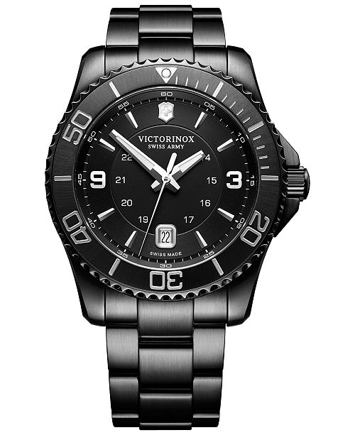 Victorinox Swiss Army Men S Swiss Maverick Black Edition Black Pvd