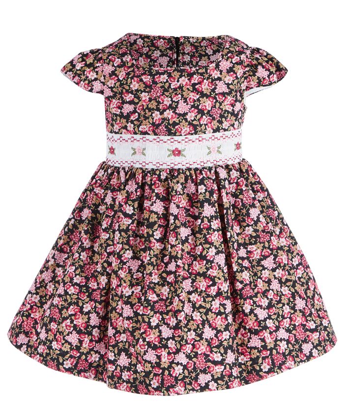 Bonnie Baby Baby Girls Smocked Floral Dress - Macy's