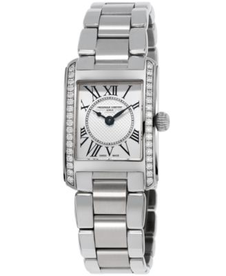 Frederique Constant - Women's Swiss Carree Diamond (2/5 ct. t.w.) Stainless Steel Bracelet Watch 23x21mm
