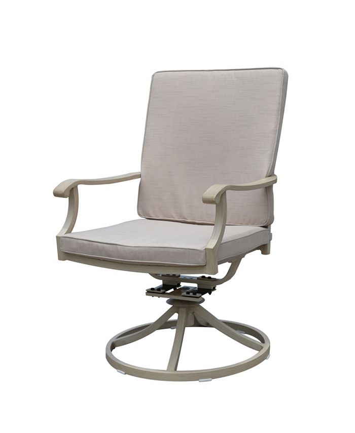 Courtyard Casual Torino Aluminum Outdoor Swivel Dining Chairs, Set of 2