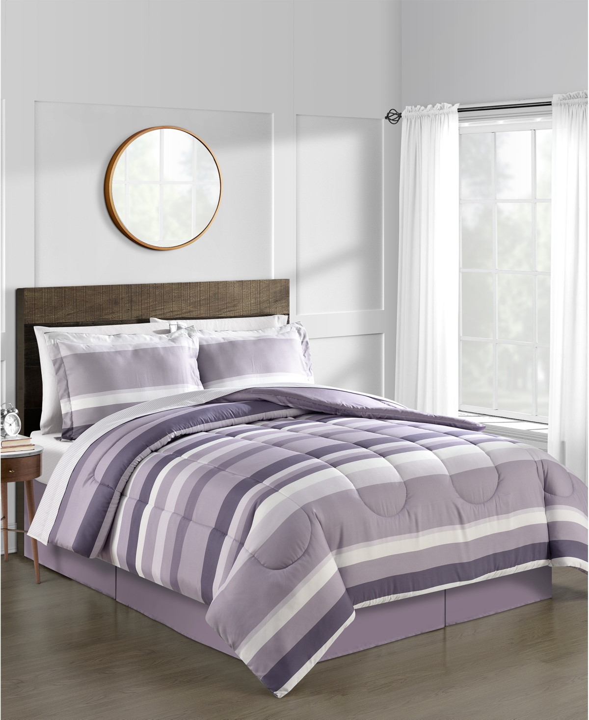 Austin Stripe/Solid Reversible 8 Pc. Comforter Set