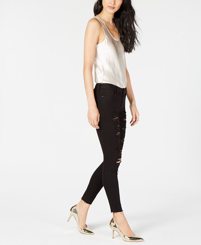 Kendall + Kylie The Ultra Babe Perfect Ripped Mid-Rise Jeans - Macy's