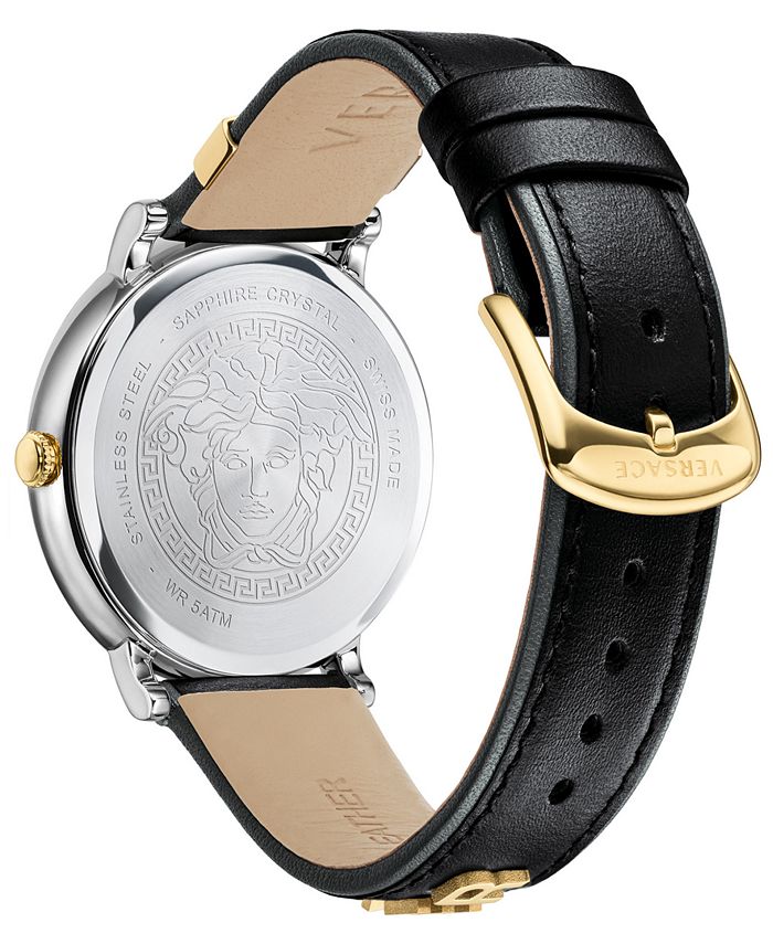 Versace Women's V-Circle Swiss Made Quartz Leather Strap Watch main image 1