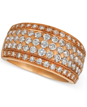 image of Le Vian Diamond Pave Wide Multi-Row Ring (1-1/2 ct. t.w.) in 14k Rose Gold