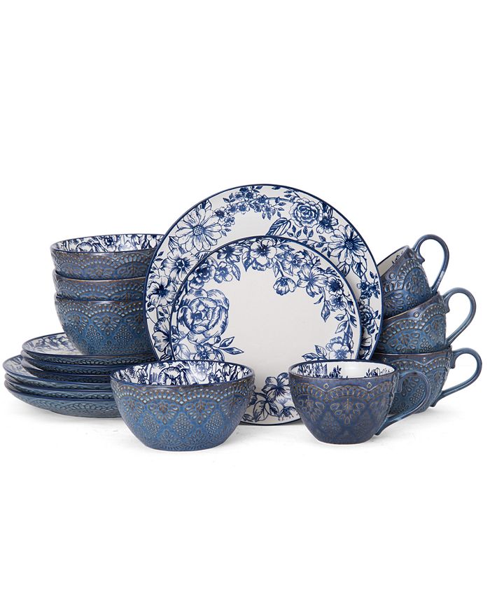 Pfaltzgraff 16Pc. Gabriela Blue Dinnerware Set Macy's