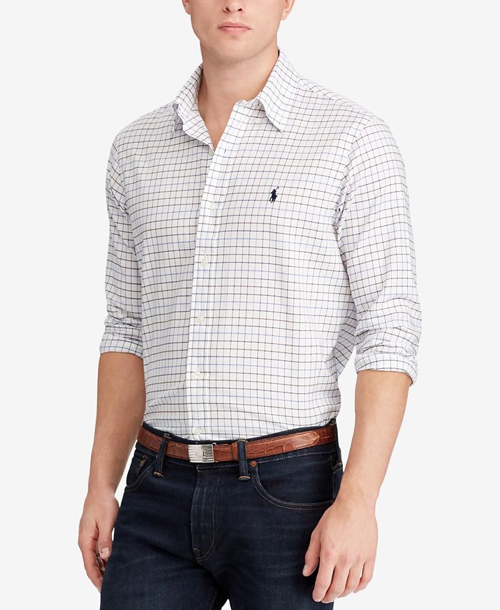Polo Ralph Lauren Men's Big & Tall Classic Fit Plaid Cotton Shirt - Macy's