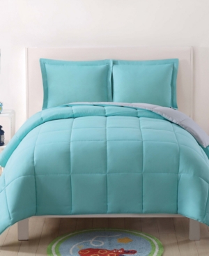 My World Reversible 3 Pc Twin Xl Comforter Set Bedding In Turquoise And Grey