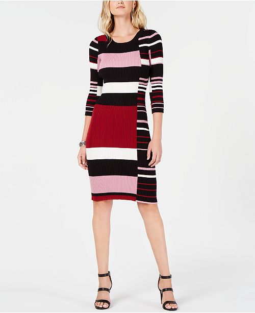 Bar III Striped Sweater Dress, Created for Macy's Dresses Women Macy's