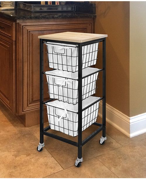 Bintopia 3Drawer Wire Storage Cart & Reviews Home Macy's