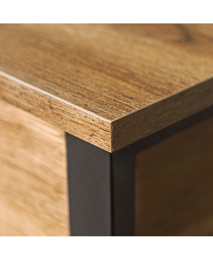 Walker Edison 48" OpenTop Storage Bench with Shoe Shelf Barnwood