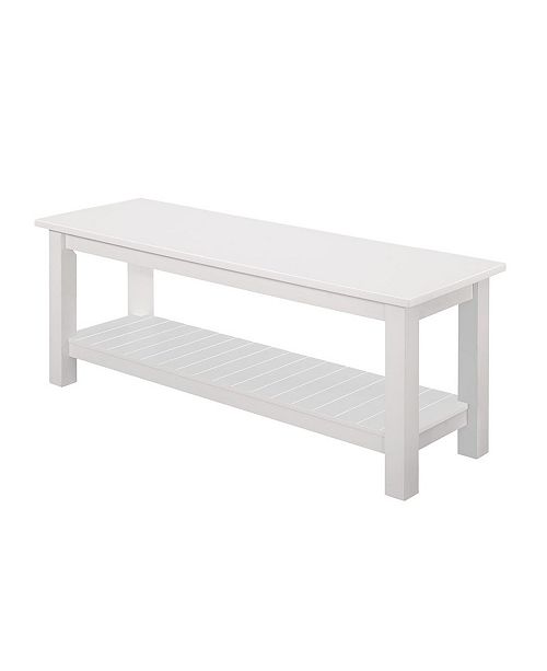 Walker Edison 50 Country Style Entry Bench With Slatted Shelf White Reviews Home Macy S