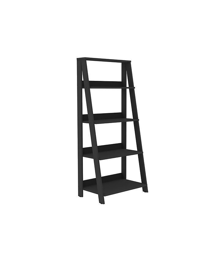 Walker Edison 55" Wood Ladder Bookshelf Black Macy's