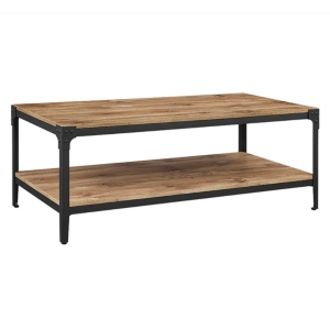Walker Edison Angle Iron Rustic Wood Coffee Table