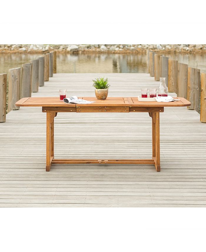 Walker Edison Acacia Wood Patio Butterfly Table Brown Macy's