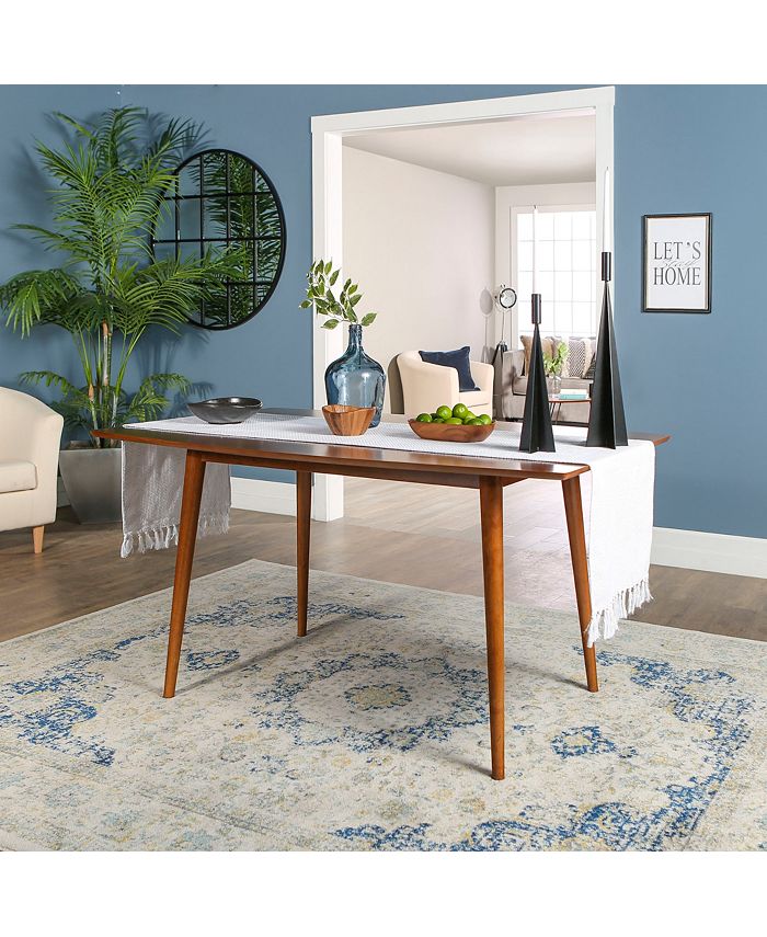 Walker Edison 60" Wood Mid-Century Kitchen Dining Table - Brown - Macy's