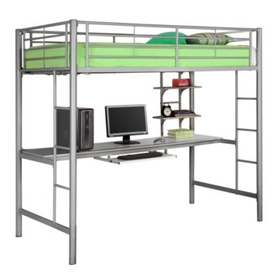 twin loft bed wood