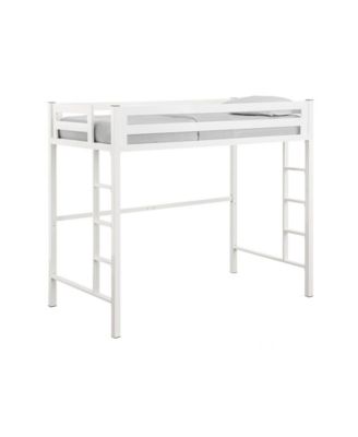 white loft bed metal