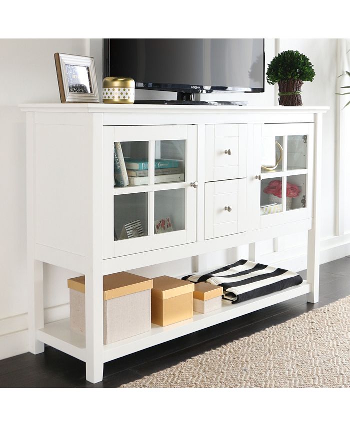 Walker Edison 52" Wood Console Table Buffet TV Stand White Macy's