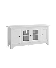 52" Wood TV Media Stand Storage Console - White