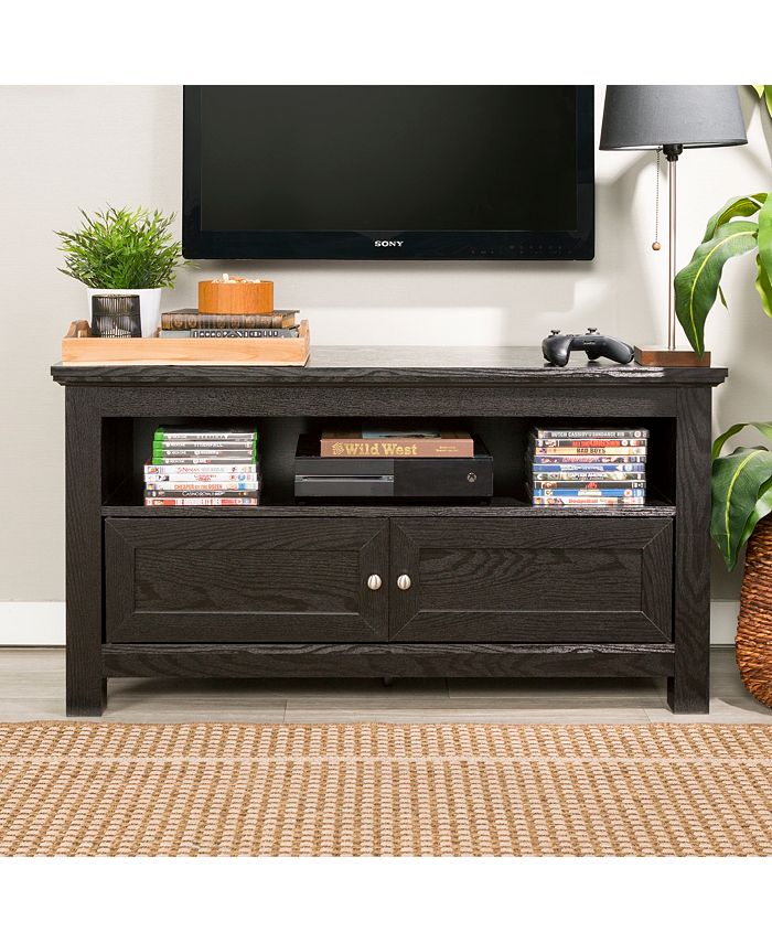 Walker Edison 44" Wood TV Media Stand Storage Console Black Macy's