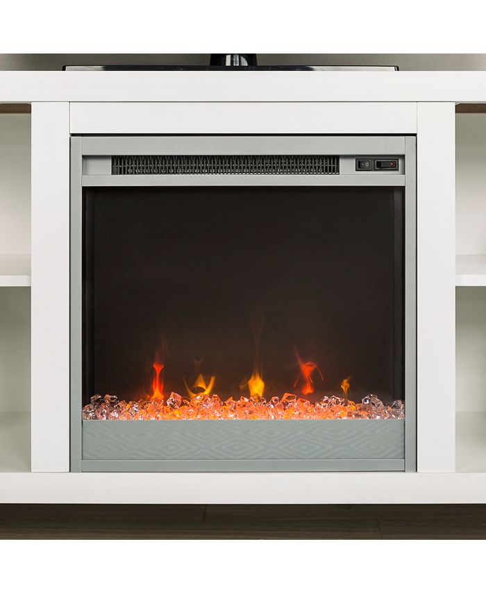 Walker Edison 58" Simple Modern Fireplace TV Console White Macy's
