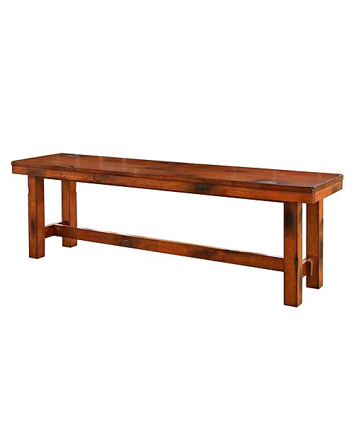 Walker Edison 60 Rustic Farmhouse Distressed Wood Entryway Bench