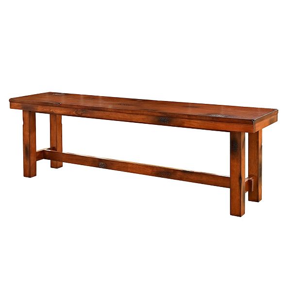 Walker Edison 60" Rustic Farmhouse Distressed Wood Entryway Bench