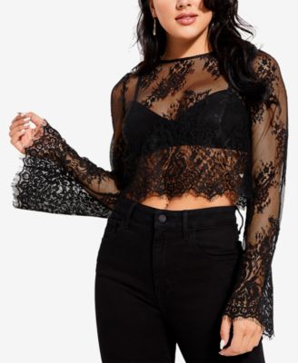 GUESS - Lace Crop Top & Bralette