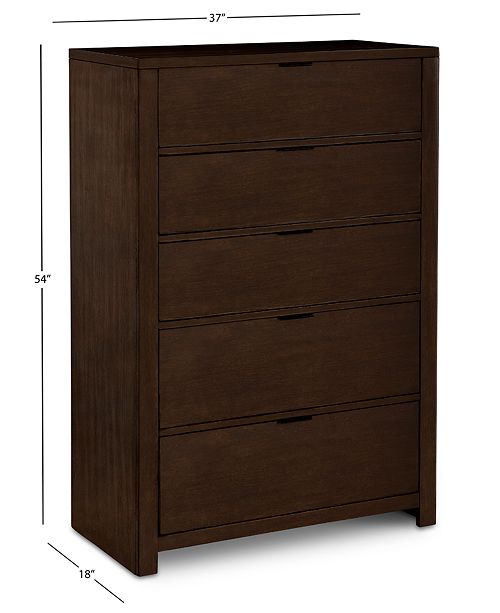 Furniture Tribeca Brown 5Drawer Chest, Created for Macy's Furniture
