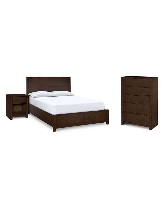 Furniture Tribeca Brown Storage Bedroom Furniture, 3Pc. Set (Queen Bed