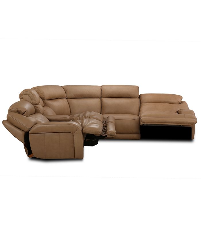 Furniture Daventry 6Pc. Leather Sectional Sofa With 3