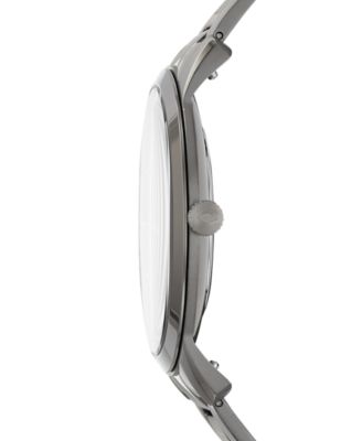 Men's Minimalist Smoke Stainless Steel Bracelet Watch 44mm