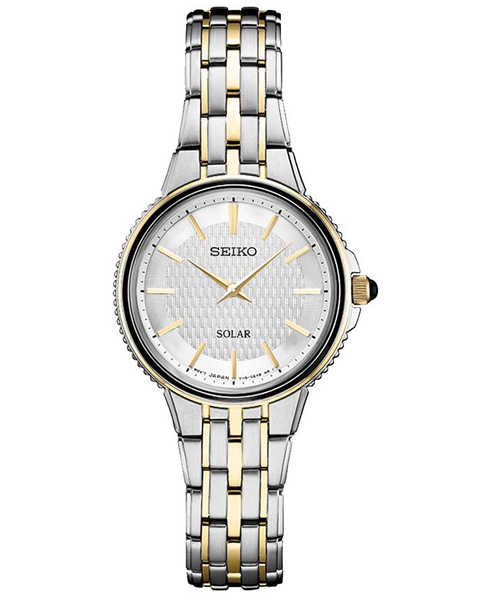 Seiko Women's Solar Essentials Two-Tone Stainless Steel Bracelet Watch 29mm  & Reviews - All Watches - Jewelry & Watches - Macy's