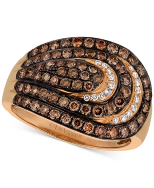 image of Le Vian Chocolatier Diamond Spiral Statement Ring (1-1/5 ct. t.w.) in 14k Rose Gold