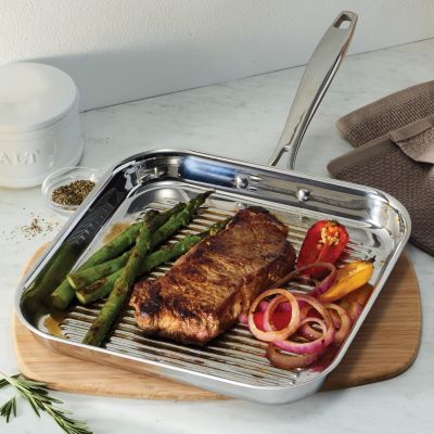Signature 11-Inch Tri-Ply Clad Stainless Steel Grill Pan