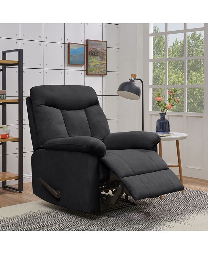 ProLounger Lamarc Wall Hugger Black Microfiber Recliner Macy s