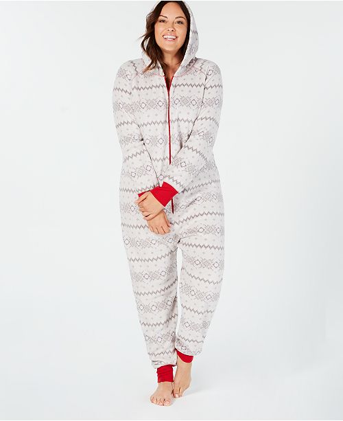 Family Pajamas Matching Plus Size Women S Winter Fairisle Hooded