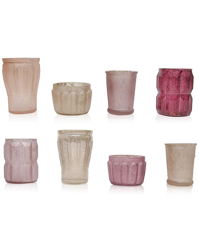 3R Studio - Mercury Pink Glass Tealight Holders, Set of 8
