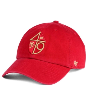 47 Brand San Francisco 49ers Clean Up Strapback Cap In Red