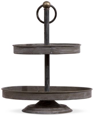 3R Studio - Metal Oval 2-Tier Tray