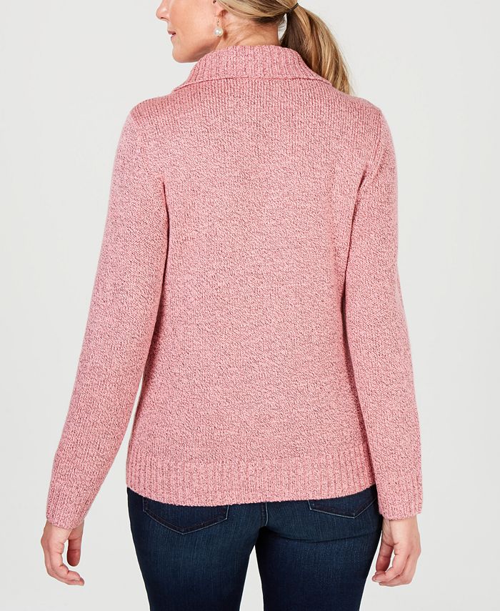Karen Scott Mock-Neck Quarter-Zip Sweater, Created for Macy's - Macy's