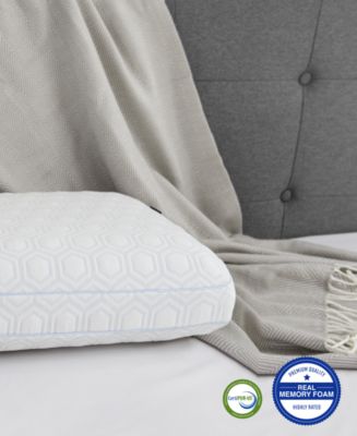 SensorGel CLOSEOUT!  Luxury Gel-Infused Memory Foam Oversized Gusseted Pillow with Heat Reducing COOLcloth Cover and Built-In iCOOL Technology System