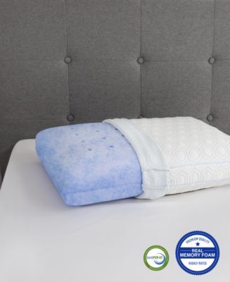 SensorGel CLOSEOUT!  Luxury Gel-Infused Memory Foam Oversized Gusseted Pillow with Heat Reducing COOLcloth Cover and Built-In iCOOL Technology System