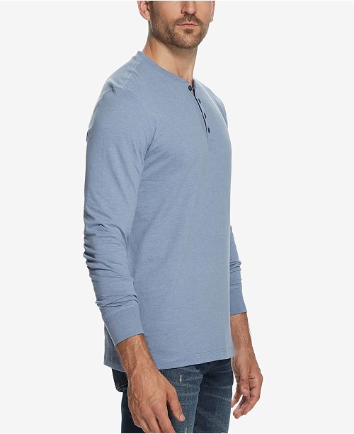 Weatherproof Vintage Men's Heathered Henley & Reviews Casual Button