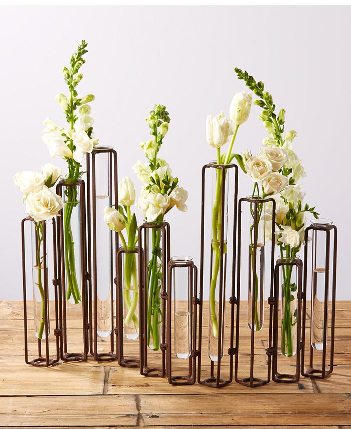 Two's Company Lavoisier Hinged Flower Vases - Set of 10 - Macy's