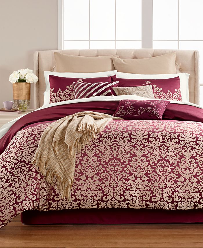Martha Stewart Collection CLOSEOUT! Antique Damask Reversible 220-Thread  14-Pc. King Comforter Set, Created for Macy's & Reviews - Comforter Sets -  Bed & Bath - Macy's