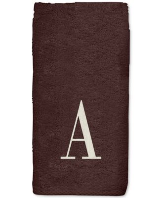 Avanti - Monogram Brown Embroidered Hand Towel