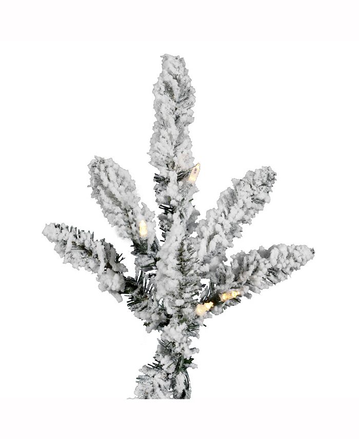 Vickerman 7.5' Flocked Utica Fir Artificial Christmas Tree with 850